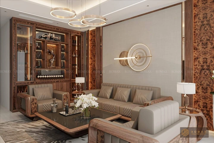 sofa gỗ óc chó tại hà nội