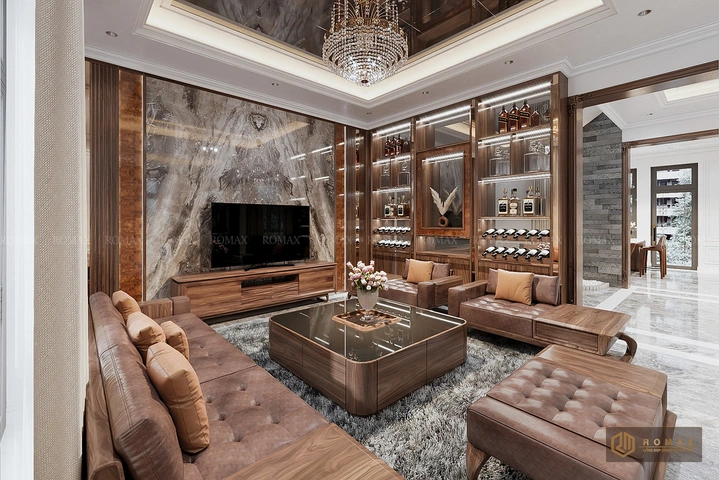 sofa gỗ óc chó tại hà nội
