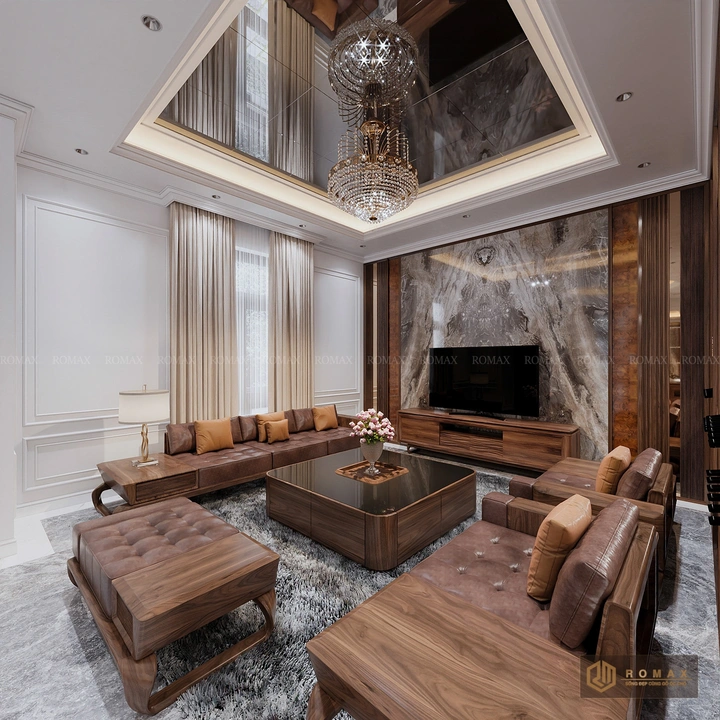 sofa gỗ tự nhiên óc chó