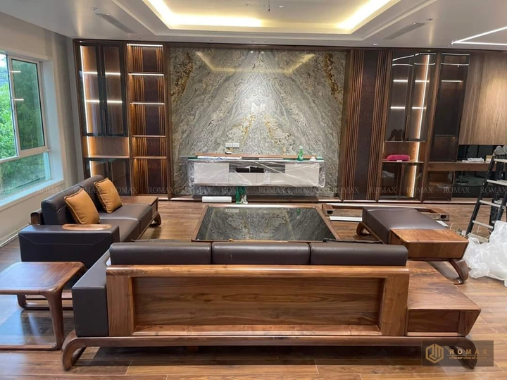 sofa gỗ óc chó