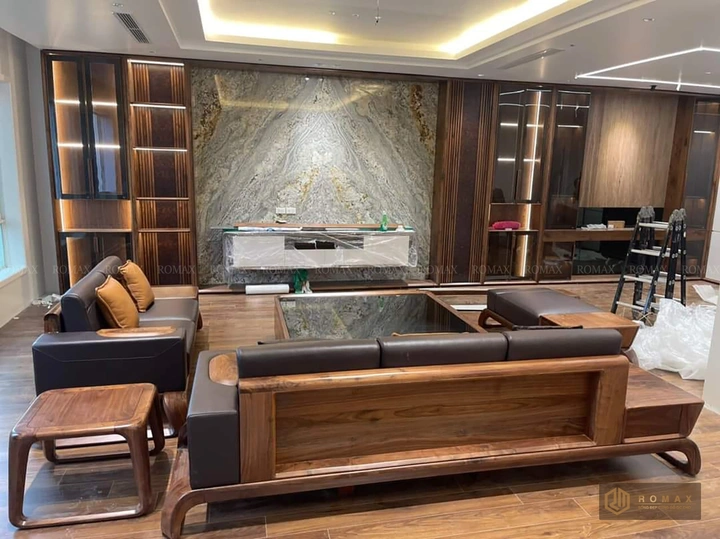 sofa gỗ tự nhiên óc chó