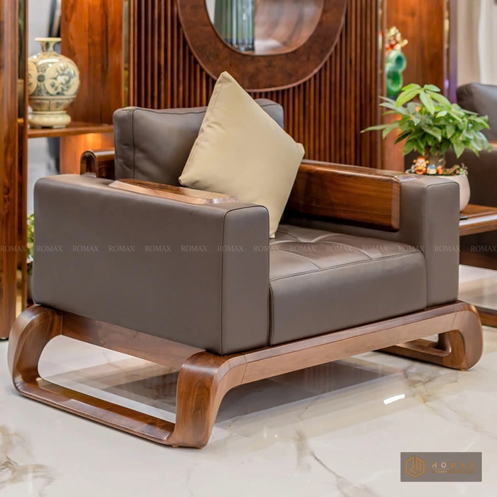 sofa gỗ tự nhiên óc chó đẹp