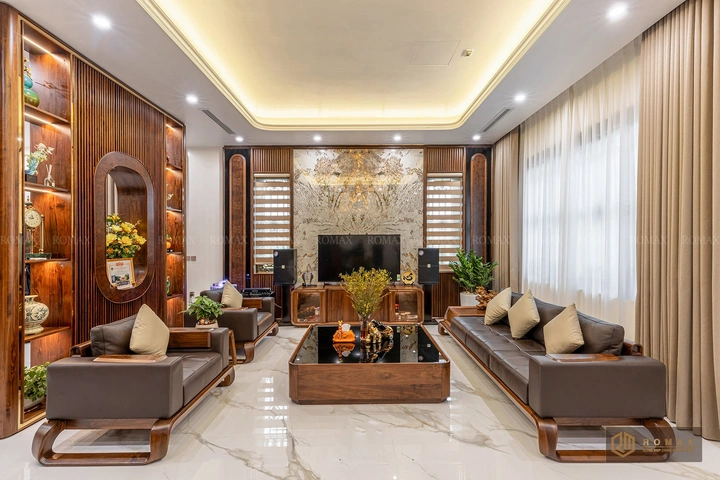sofa gỗ tự nhiên óc chó đẹp